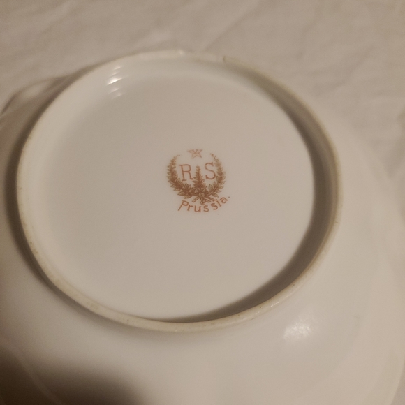 Antique 1850-1899 Porcelain Red Star Floral Scalloped Bowls - RS Prussia - Picture 4 of 7